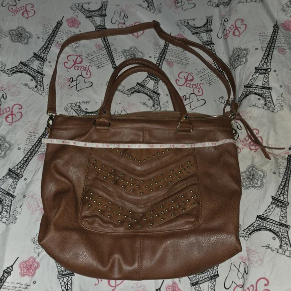 XL Steve Madden Brown Studded Shoulder Bag - Picture 5 of 8